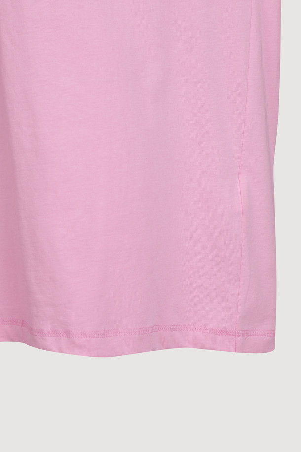 LUCKY CHOUETTE - 긴소매 티셔츠 - Print Point Long Length Long-Sleeved T-Shirt (pink)