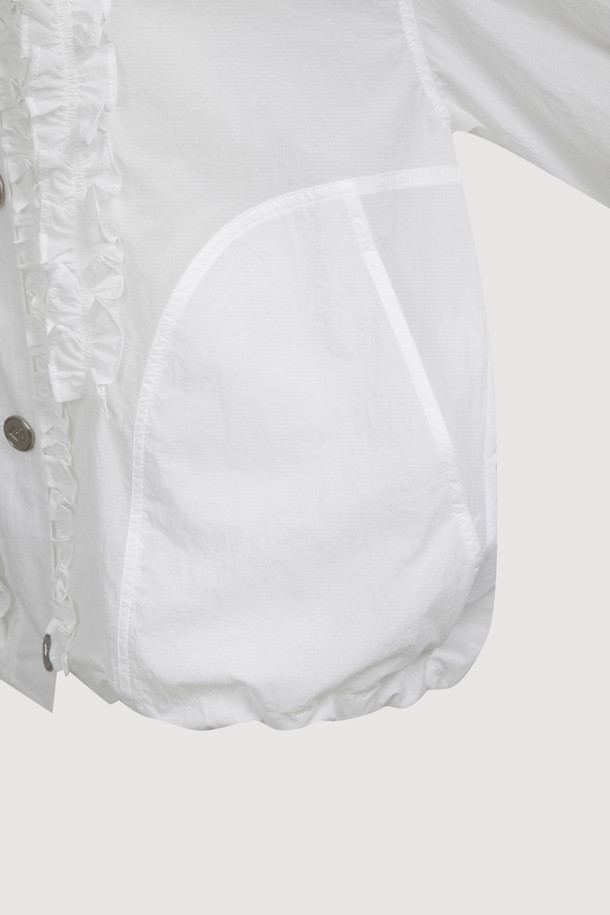 LUCKY CHOUETTE - 점퍼 - [Re-Order] Button Up Frill Jumper (white)
