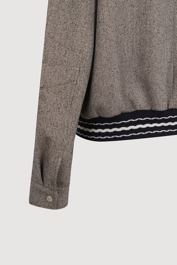 LUCKY CHOUETTE - 점퍼 - Hem Ribbed Herringbone Jumper (brown)