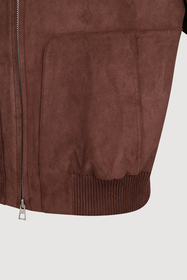 LUCKY CHOUETTE - 점퍼 - Suede Blouson Jumper (brown)