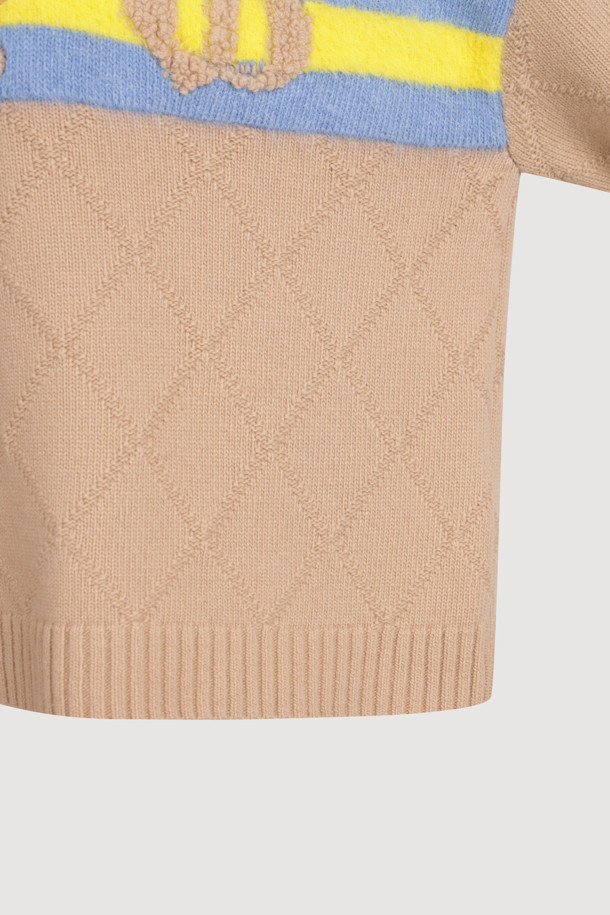 LUCKY CHOUETTE - 스웨터 - [Holiday Edition] Front Accentuated Knit Pullover (camel)