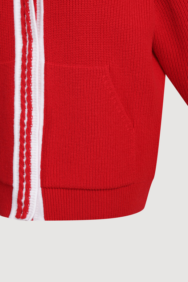 LUCKY CHOUETTE - 가디건 - Mini Sailor Knit Cardigan (red)