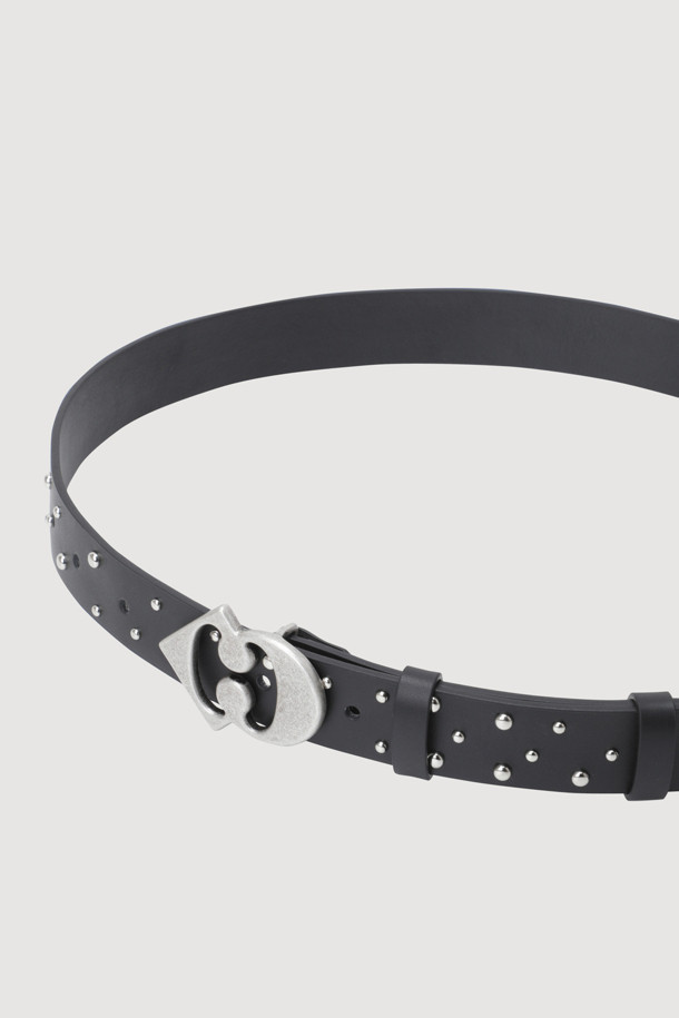 LUCKY CHOUETTE - 벨트 - [Holiday Edition] Stud Decorated Leather Belt (black)