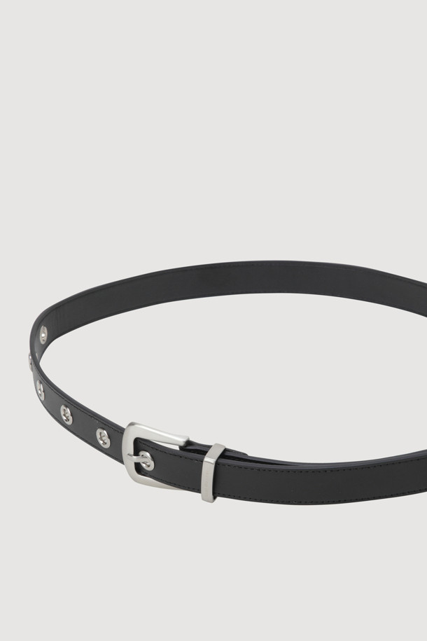 LUCKY CHOUETTE - 벨트 - Buckle Decoration Cowhide Belt (black)