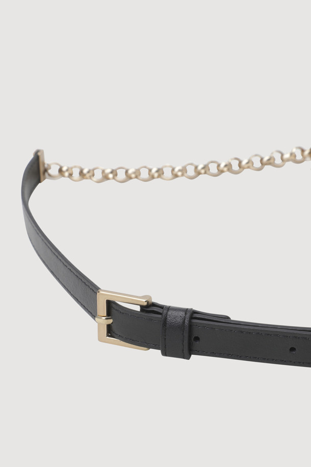 LUCKY CHOUETTE - 벨트 - A-Lucky Lettering Metal Leather Belt (gold)