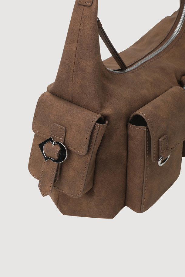 LUCKY CHOUETTE - 토트백 - Medium Pocket Hobo Bag (brown)