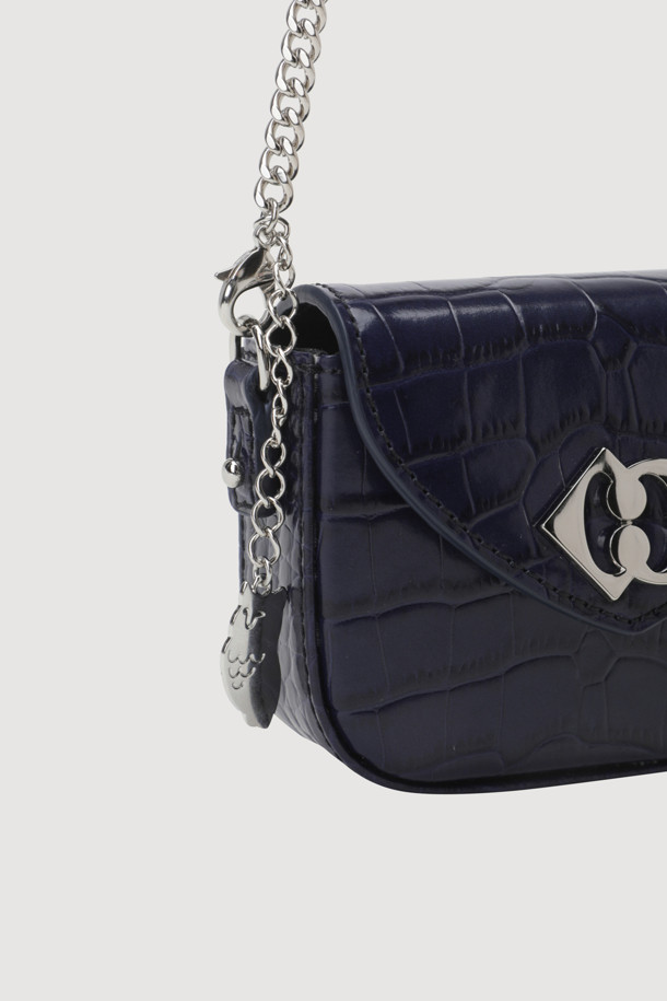 LUCKY CHOUETTE - 토트백 - [Re-Order] Emblem Point Mini Chain Bag (navy)