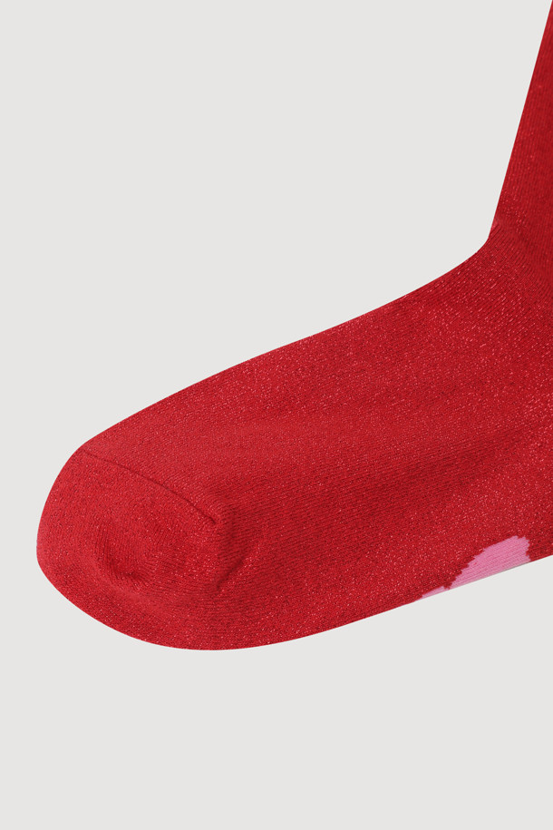 LUCKY CHOUETTE - 양말 - [Holiday Edition] Ribbon Decorated Metal Socks (red)