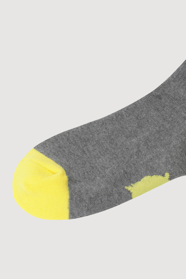 LUCKY CHOUETTE - 양말 - Lettering Socks (melange grey)