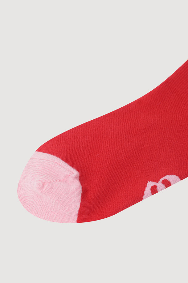 LUCKY CHOUETTE - 양말 - Chouette Embroidery Socks (red)