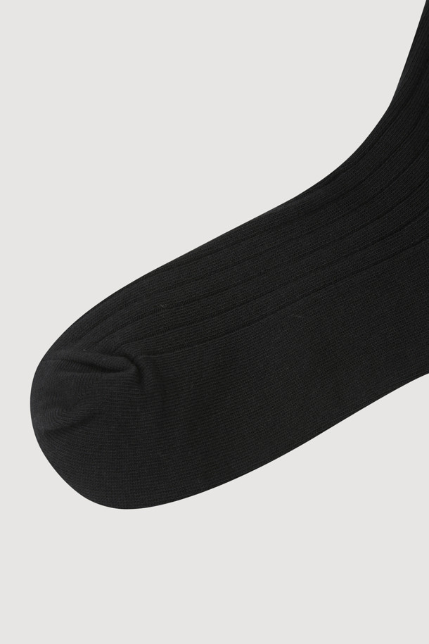 LUCKY CHOUETTE - 양말 - Basic Ribbed Socks (black)