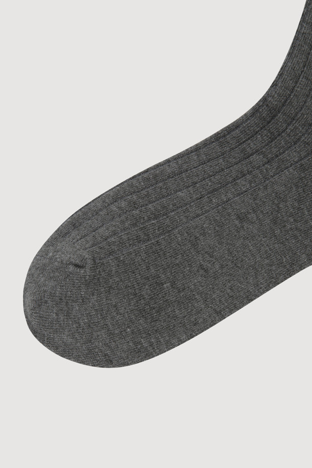 LUCKY CHOUETTE - 양말 - Basic Ribbed Socks (dark grey)