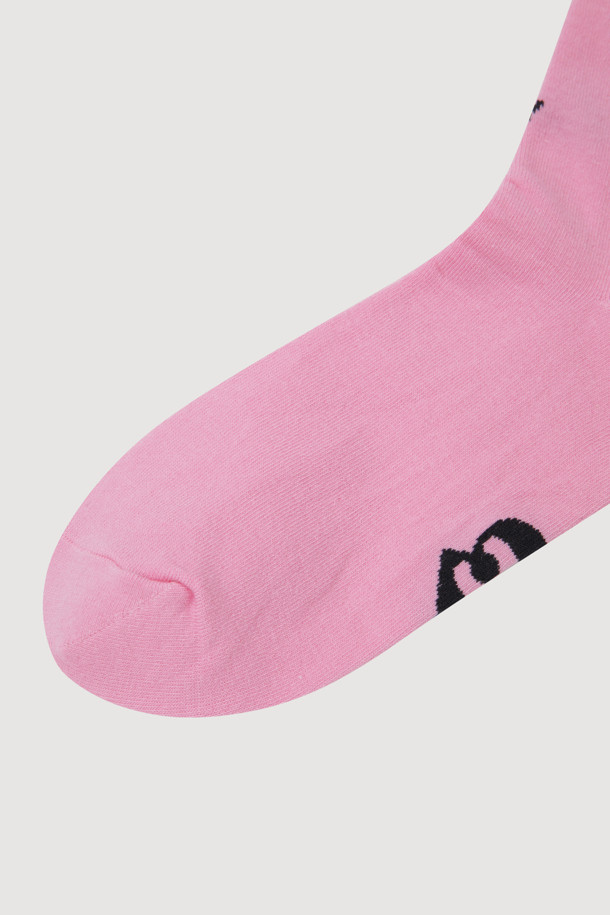 LUCKY CHOUETTE - 양말 - Lettering Basic Socks (pink)