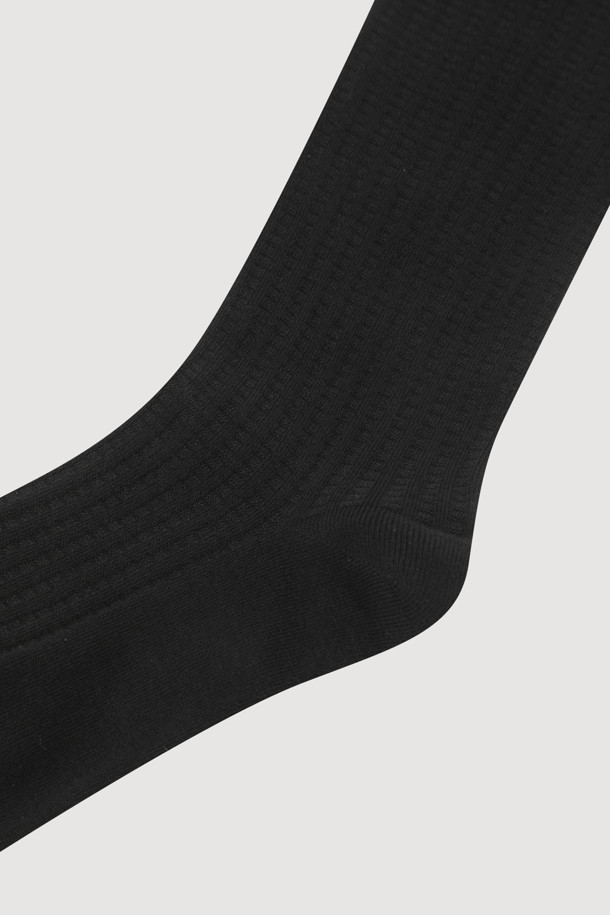 LUCKY CHOUETTE - 양말 - Tissue Ribbed Knee Socks (black)