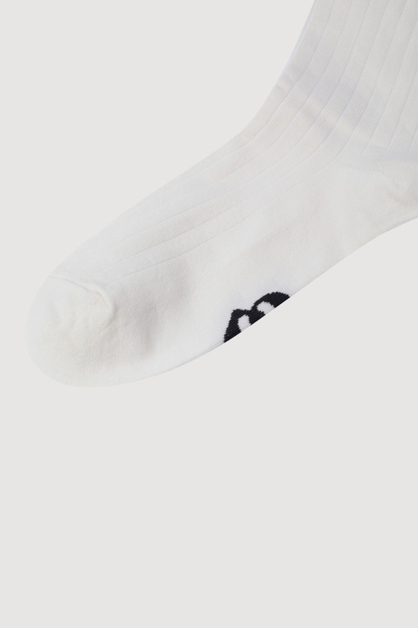 LUCKY CHOUETTE - 양말 - Ankle Ringle Ribbed Socks(ivory)