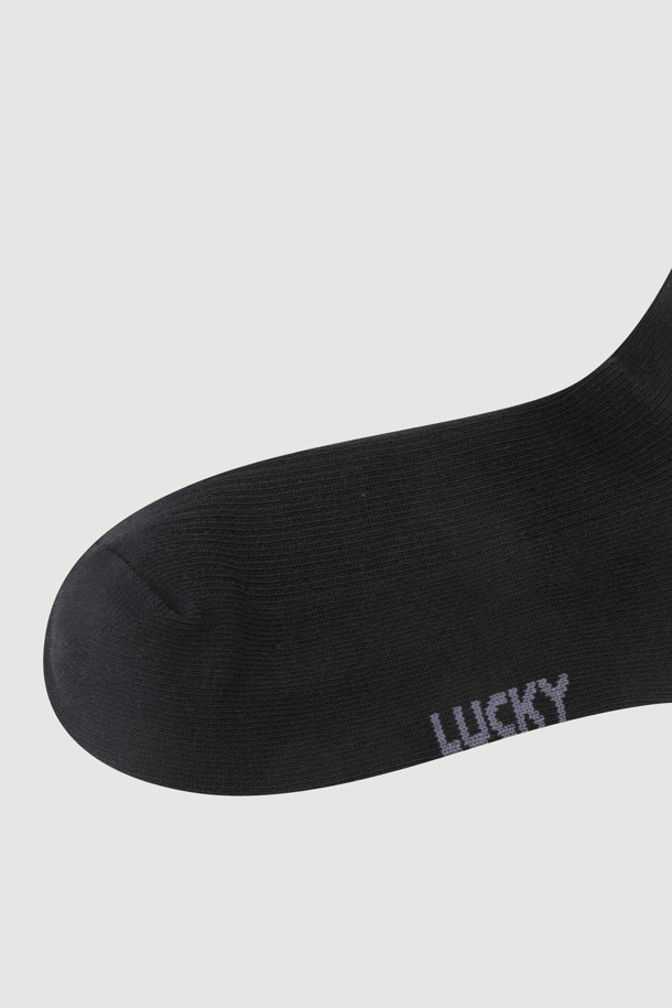 LUCKY CHOUETTE - 양말 - Basic Ribbed Socks(black)