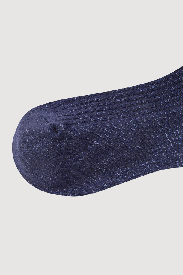 LUCKY CHOUETTE - 양말 - Label Decorated Metal Socks(navy)
