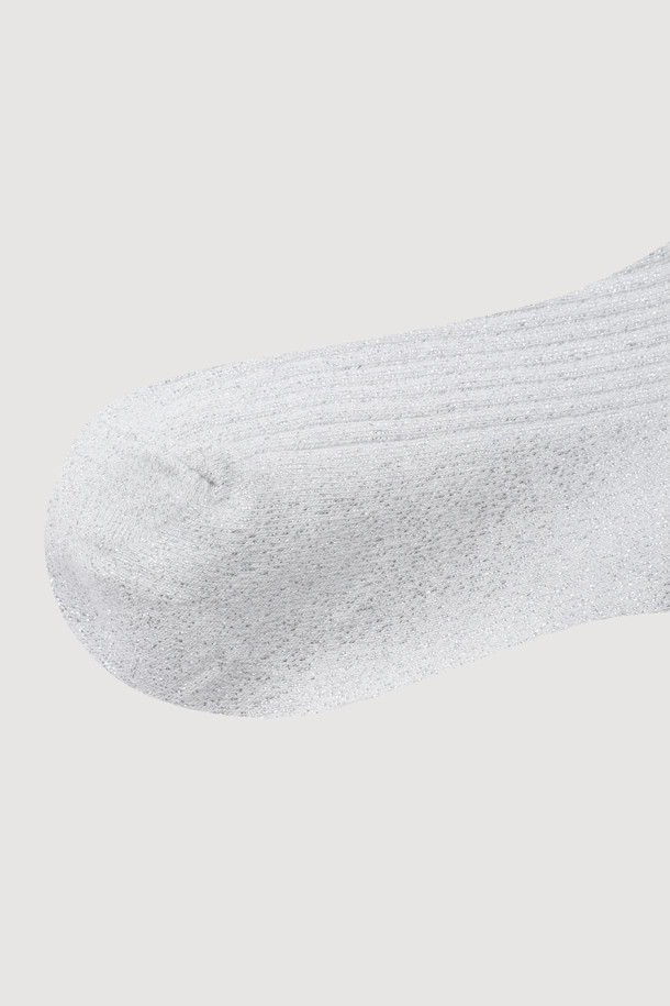 LUCKY CHOUETTE - 양말 - Label Decorated Metal Socks(silver)