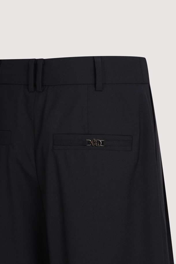 LUCKY CHOUETTE - 스커트/팬츠 - Two Tuck Wide Pants (black)