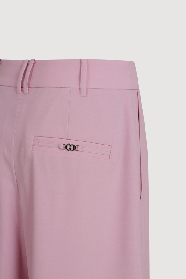 LUCKY CHOUETTE - 스커트/팬츠 - Two Tuck Wide Pants (pink)