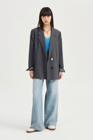 [Re-Order] Pintuck Pocket Single Jacket(melange grey)
