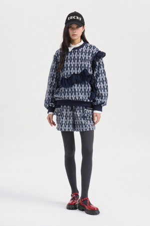 Argyle Banding Shorts (navy)