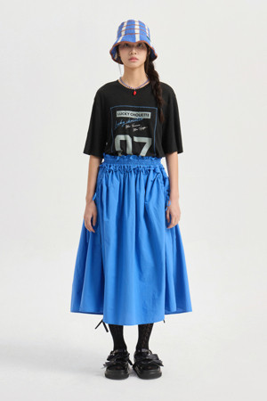 Print Point Linen Half Sleeve T-shirt (black)