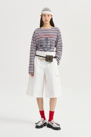 [Atelier] Anchor Point Stripe Long Sleeve T-shirt (navy)