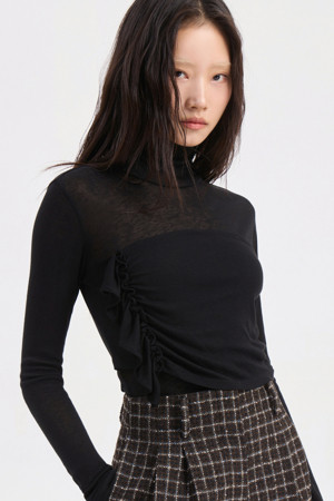 [Re-Order] Layered Point Long Sleeve T-shirt (black)