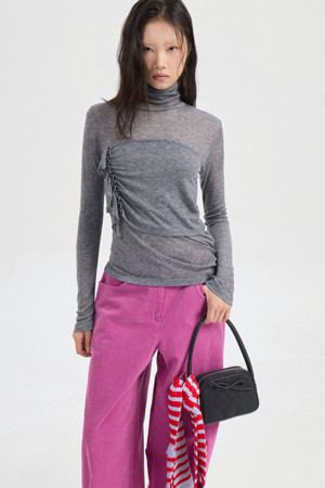 [Re-Order] Layered Point Long Sleeve T-shirt (melange grey)