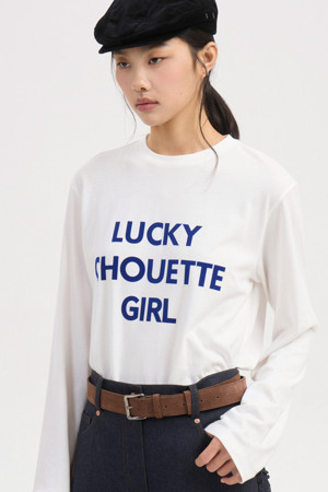 Lettering Point Long Sleeve T-shirt (white)