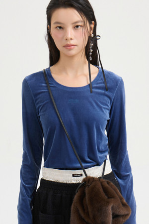 [Re-Order] [Atelier] Velvet U-Neck Long Sleeve T-shirt