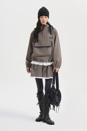 Herringbone Hood Anorak Jumper