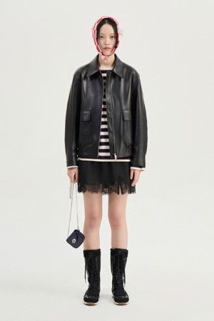 [Re-Order][Atelier] Work Jacket Real Leather Jumper (black)