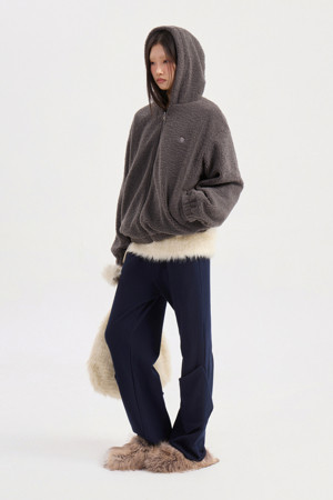 Chouetties by LUCKY CHOUETTE_Fake Fur Reversible Hood Jumper (dark grey)