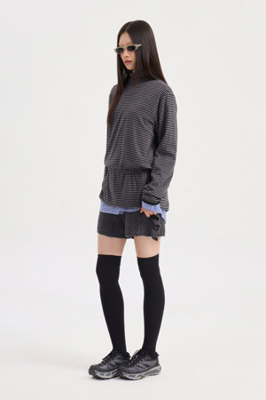 Chouetties by LUCKY CHOUETTE_Waist String High Neck T-shirt (multi color)