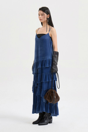 [Atelier] Velvet Slip Long Dress (blue)