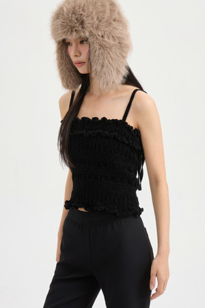 [Atelier] Velvet Knit Sleeveless Pullover (black)
