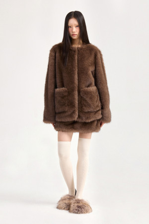 Chouetties by LUCKY CHOUETTE_Fake Fur Mini Skirt (brown)