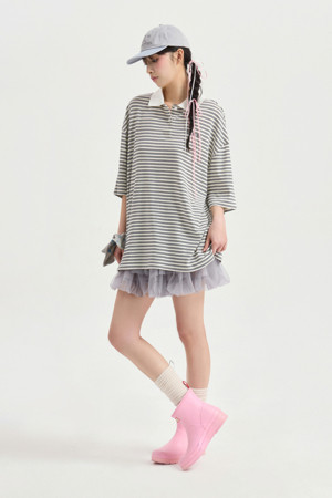 Chouetties by LUCKY CHOUETTE_Mesh Volume Mini Skirt (grey)