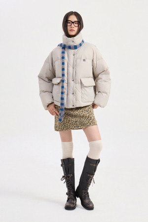 Chouetties by LUCKY CHOUETTE_Crop Duck Down Jumper (light beige)