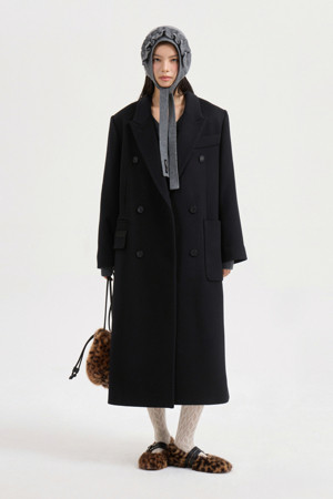 [Atelier] Gang Collar Double Long Coat (black)