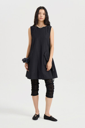 ワンピース MARGARIN FINGERS ROSE CORSAGE SATIN MINI DRESS 5BNY521 MARGARIN FINGERS Rose Corsage Mini Dress - Black
