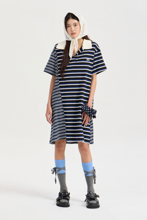 Stripe Mix Jersey Dress (multi color)