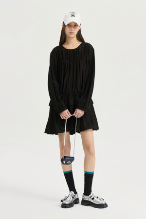 [Atelier] Shirring Mini Dress (black)