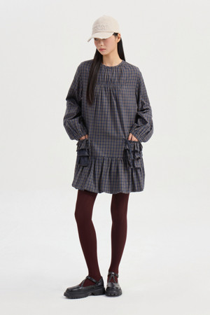Pocket Point Check Midi Dress (multi color)