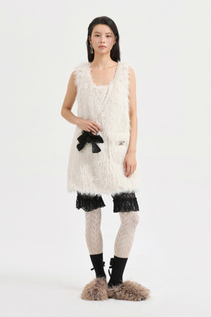[Atelier] Fake Fur Mini Dress (ivory)