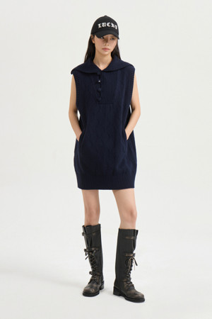 Vest Knit Dress (dark navy)