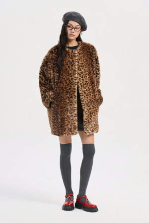 Fake Fox No Collar Coat (multi color)