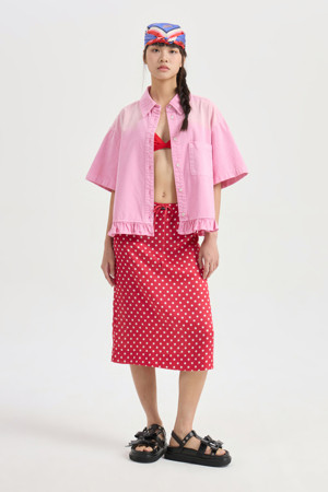Denim Shirt Blouse (pink)
